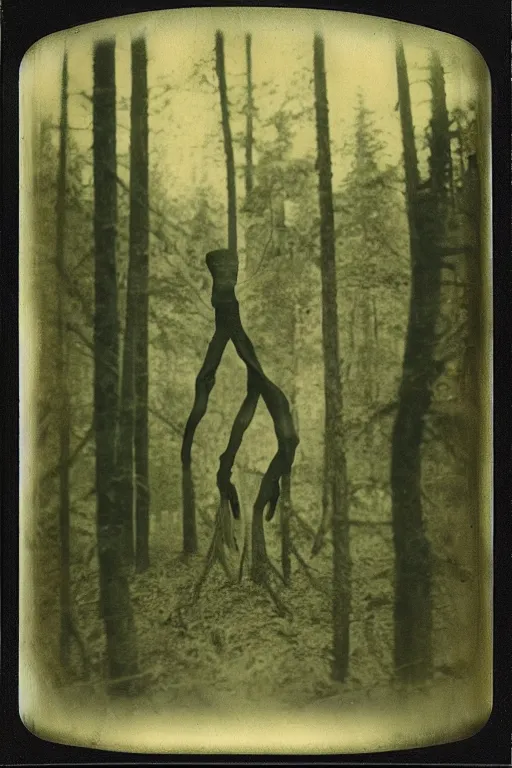 Image similar to the man of the forest, surreal, 1 9 1 0 polaroid photo