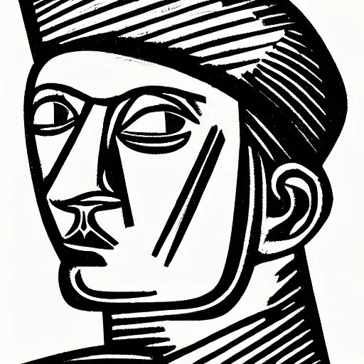 Image similar to a portrait a very ordinary person, by Max Beckmann, woodcut, black and white, anatomically correct, beautiful perfect face, large brushstrokes, sharp focus, Highly Detailed