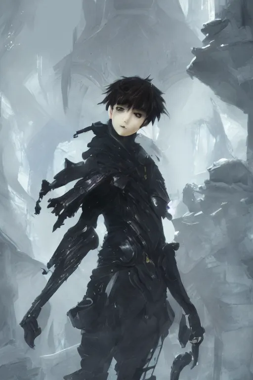 Image similar to fantasy art, killy from blame with sanakan and cibo by ruan jia animated with vfx concept artist & illustrator global illumination ray tracing hdr fanart arstation