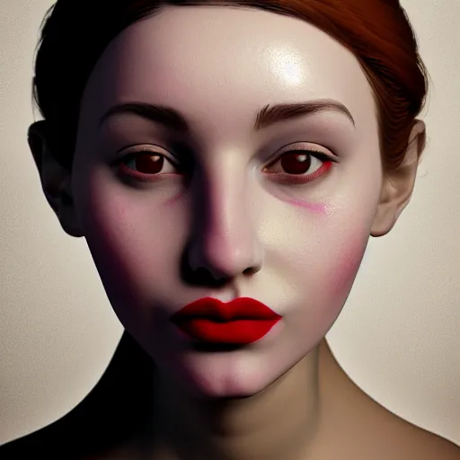 Image similar to portrait of a woman with a cake pan face, digital art, 8k, trending on artstation