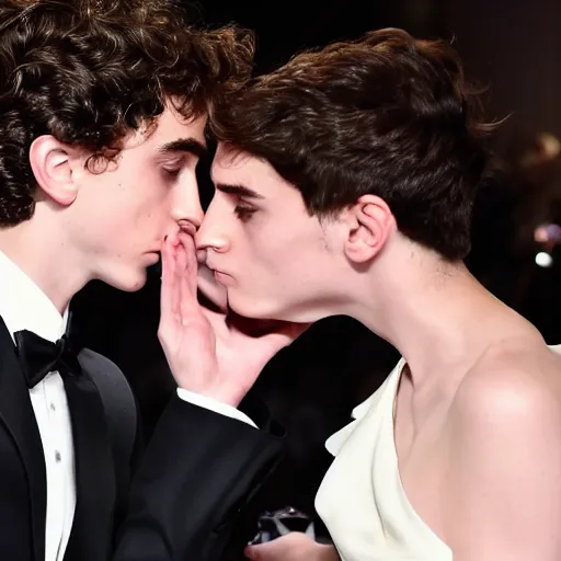 Image similar to timothee chalamet blowing a kiss to emily