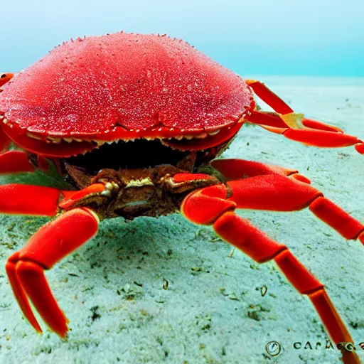 Prompt: mice riding on crabs during the Christmas Island great red crab migration, national geographic photography,