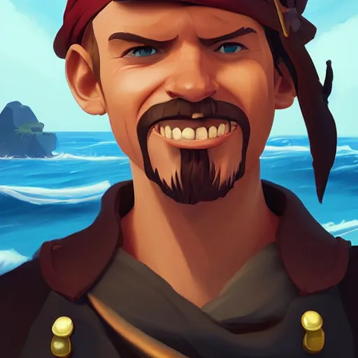 Image similar to painting jack the pirate on sea of thieves game avatar hero smooth face median photoshop filter cutout vector behance hd by jesper ejsing, by rhads, makoto shinkai and lois van baarle, ilya kuvshinov, rossdraws, illustration, art by ilya kuvshinov and gustav klimt