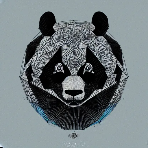 Prompt: a ultra detailed illustration of a panda constructed from sacred geometry by James jean, trending on ArtStation,