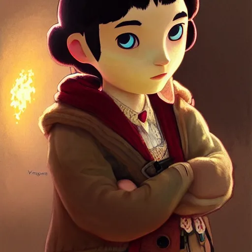 Image similar to portrait of a Animal Crossing character with brown nose, glowing skin, delicate features, amelie poulain, fantasy, intricate, elegant, highly detailed, digital painting, GameCube, concept art, smooth, sharp focus, illustration, art by Krenz Cushart and Artem Demura and alphonse mucha