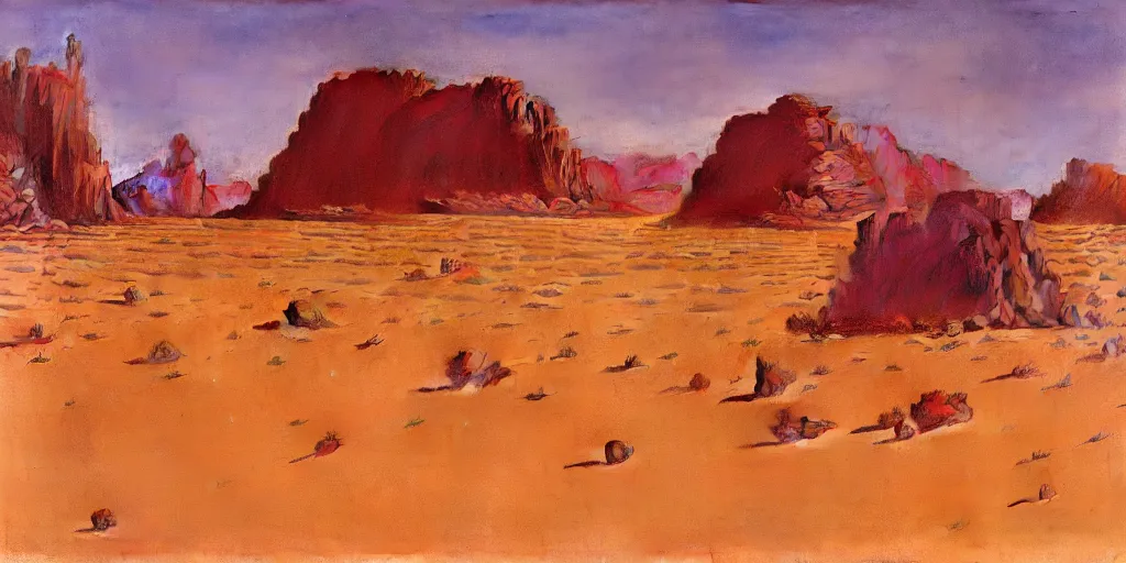 Prompt: desert ， 4 k resolution, ultra wide angle, by ralph mcquarrie and frank lloyd frank lloyd and bruce pennington and ted nasmith