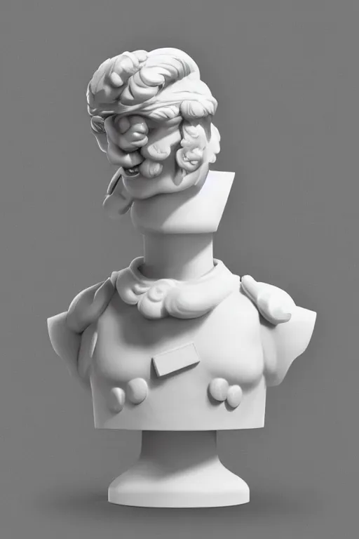 Prompt: white marble bust of super mario, realistic, dslr photograph
