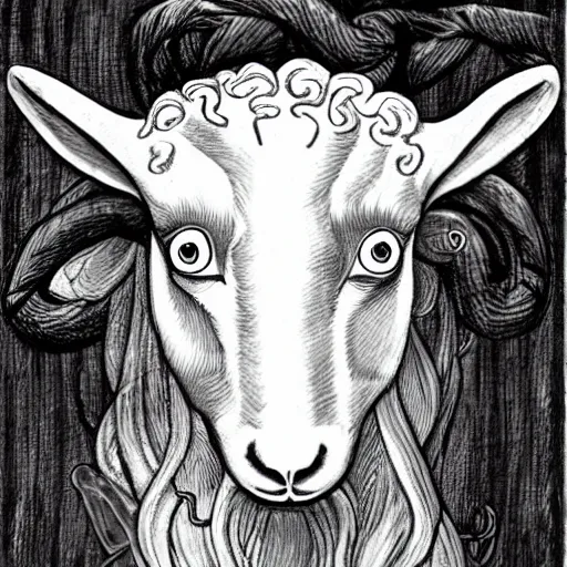 Prompt: medusa as a goat