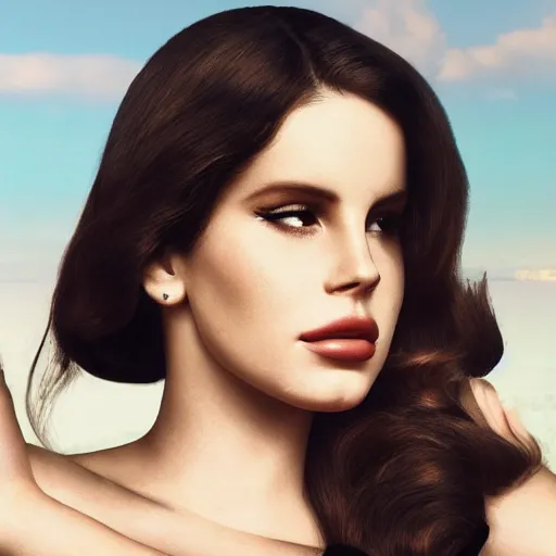 Image similar to Lana del rey in a hand cream commercial, photorealistic, detailed, studio