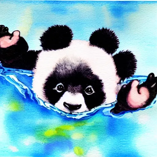 Image similar to cute baby panda water colour painting