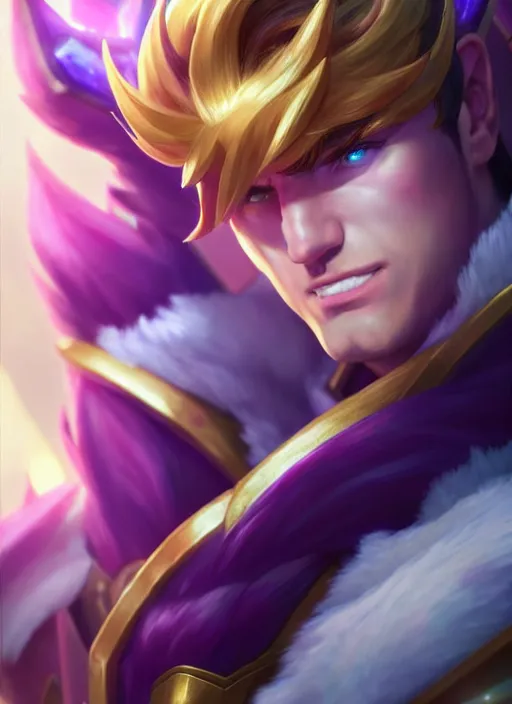 Prompt: portrait of star guardian garen from league of legends, au naturel, hyper detailed, digital art, trending in artstation, cinematic lighting, studio quality, smooth render, unreal engine 5 rendered, octane rendered, art style by klimt and nixeu and ian sprigger and wlop and krenz cushart and riot