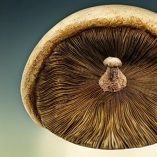 Image similar to mushroom cap lamellae, bottom view, hyper realistic, photography, 8k, epic composition, cinematic