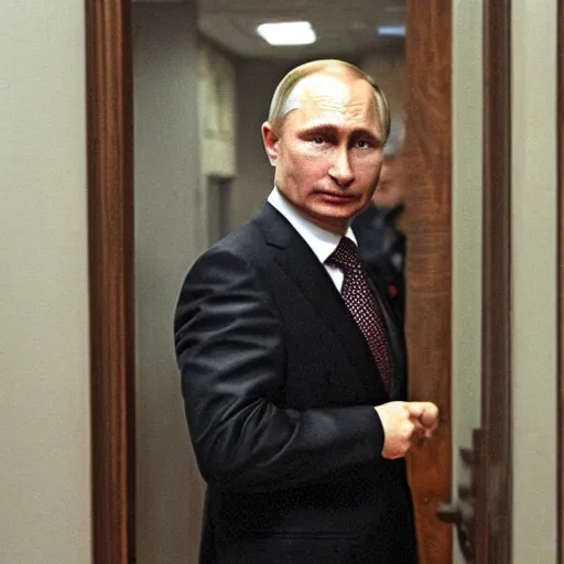 Image similar to Vladimir Putin in backrooms