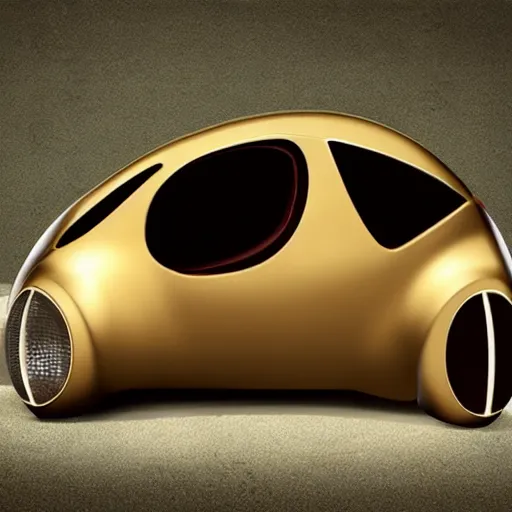 Prompt: a car shaped like an acorn, concept,