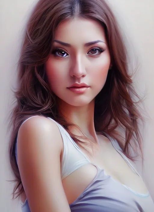 Prompt: photo of a gorgeous young woman in the style of stefan kostic, realistic, sharp focus, 8k high definition, insanely detailed, intricate, elegant, art by artgerm