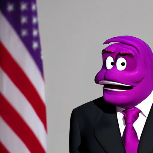 Prompt: Grimace as president