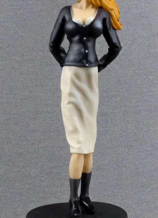 Image similar to 80mm, resin detailed model figure of a female wearing a office dress