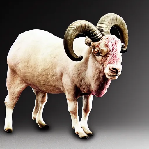 Image similar to a ram animal gordon ramsay chimera.