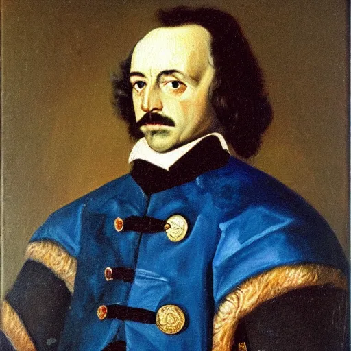 Image similar to peter the great of russia, portrait, oil painting