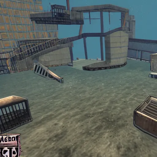 an underwater city in GTA San Andreas, video game, Stable Diffusion