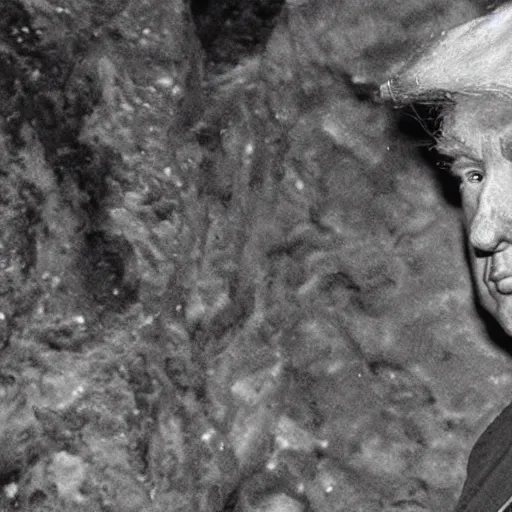 Prompt: trail cam of Donald Trump in a haunted cave