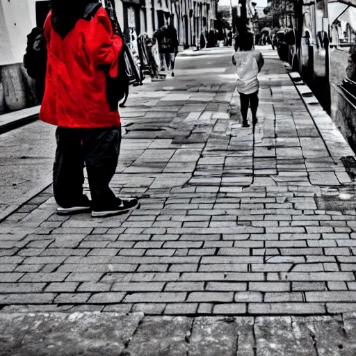 Prompt: street photography inverse of inverse