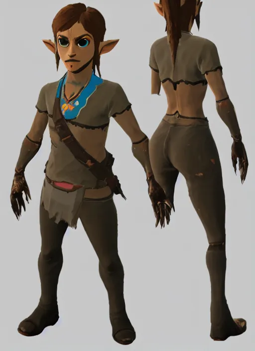 Image similar to a redead in breath of the wild, 3d character model