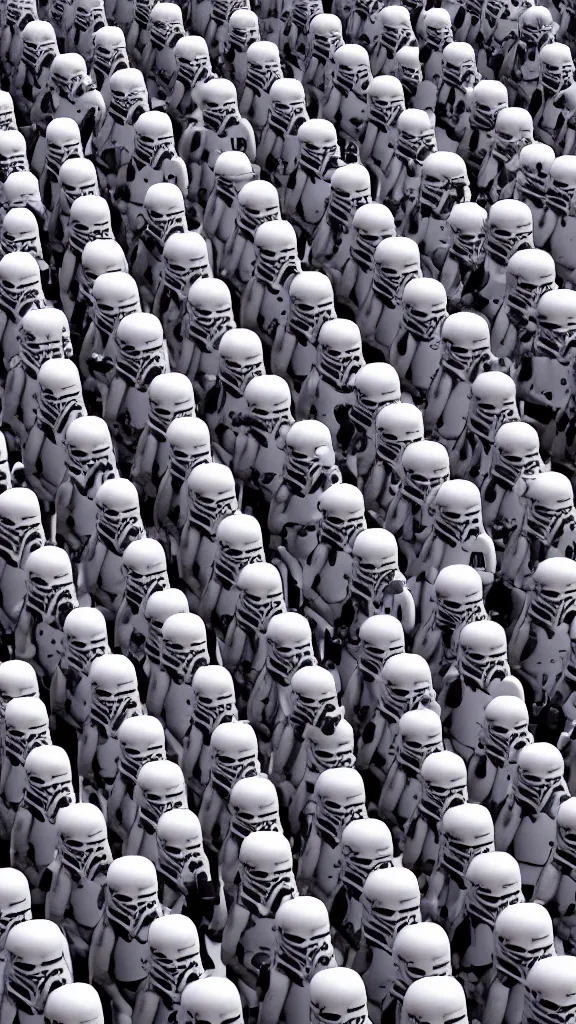 Image similar to army of 1000s of Obama bodybuilders marching in uniform like stormtrooper by Beeple, by Andy Warhol, 4K