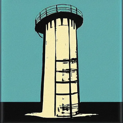 Prompt: the watchtower, stencil art, modern, gradients