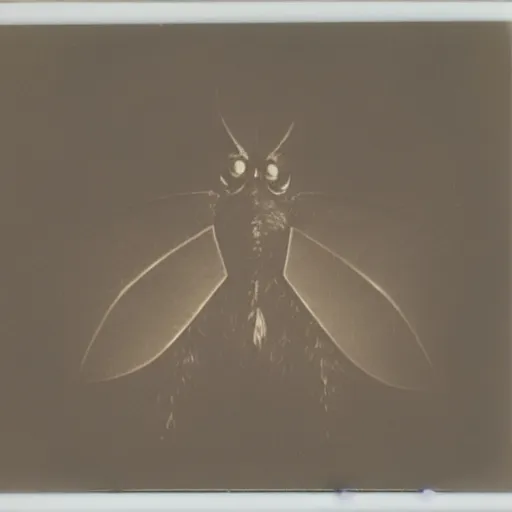 Image similar to Polaroid photo of Mothman