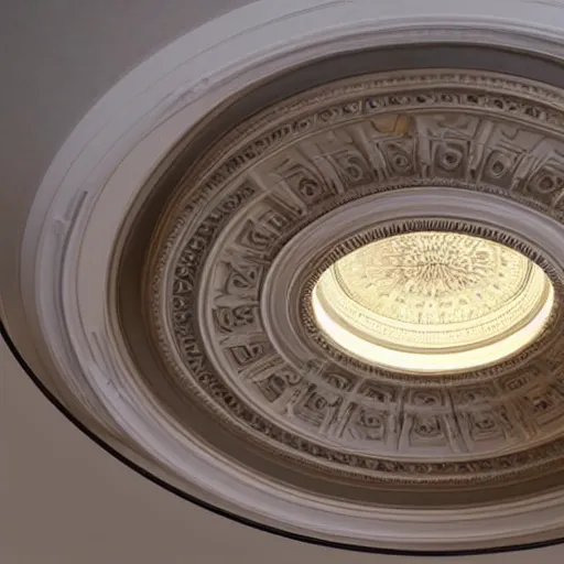 Prompt: circular ornated ceiling highly detailed