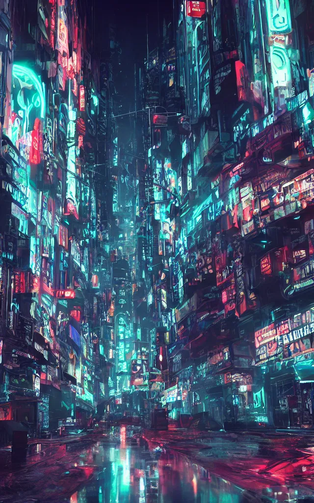 Image similar to concept art of a magnificent dark neon futuristic cyberpunk city bustling street at night cyberart by liam wong in the film akira rendered in octane, 3 d render, trending on cgsociety, blender 3 d