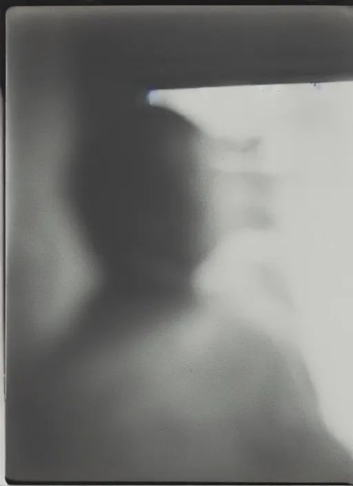 Prompt: a man looking out a window in the afternoon, flash polaroid photo by george hurrell, hazy light rays