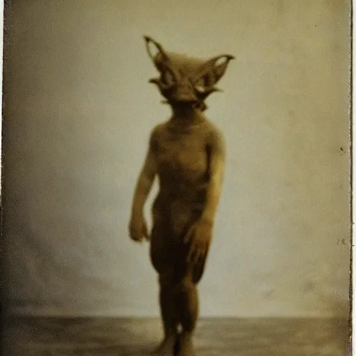 Prompt: faded color photograph of the mutant creature that lives in the basement