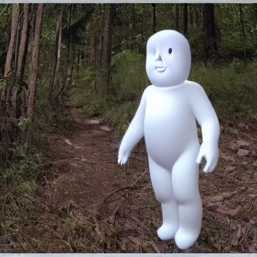 Prompt: Casper the friendly ghost caught on trailcam