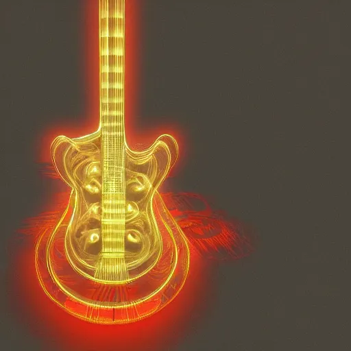 Image similar to a magical guitar, glowing effect, devainart,concept art trending on artstation, hyperreal, hyperdetailed, 8k,hd