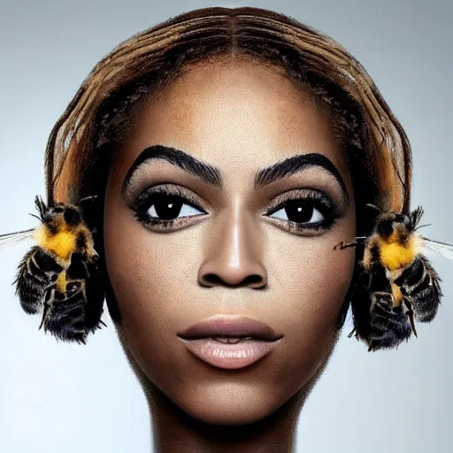 Image similar to bee with human face resembling beyonce