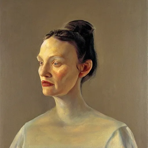 Prompt: newly discovered portrait painting of helga by andrew wyeth