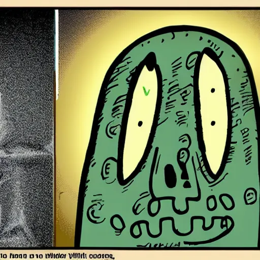 Image similar to Salad-Fingers illustration of the hit youtube-series as a commentary portrait