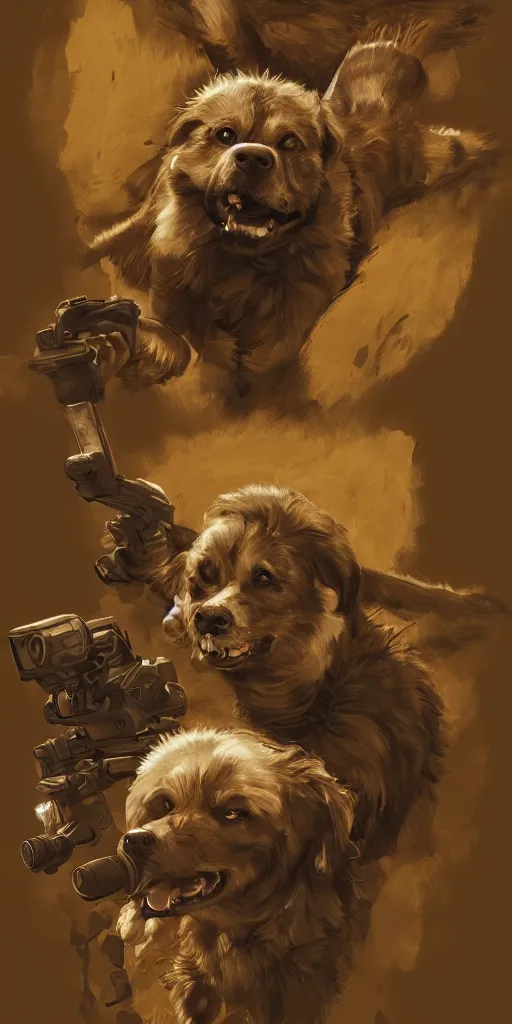 Image similar to rambo exposed to radiation and became dog man, high detailed, fine art, trending on artstation, smooth draw, sharp focus.