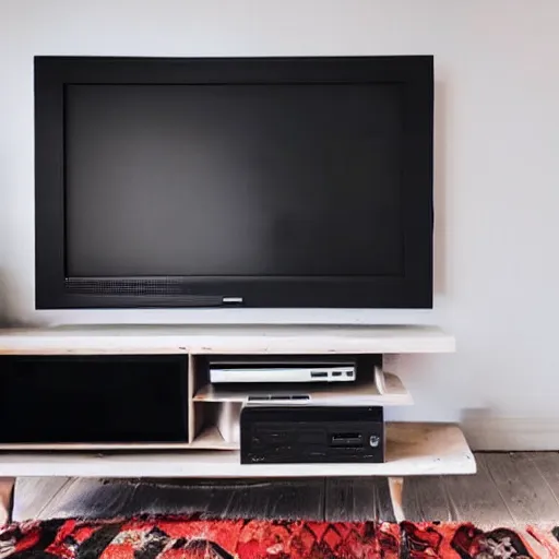 Prompt: a completley dark room with an old tv in the middle giving off a faint glow,