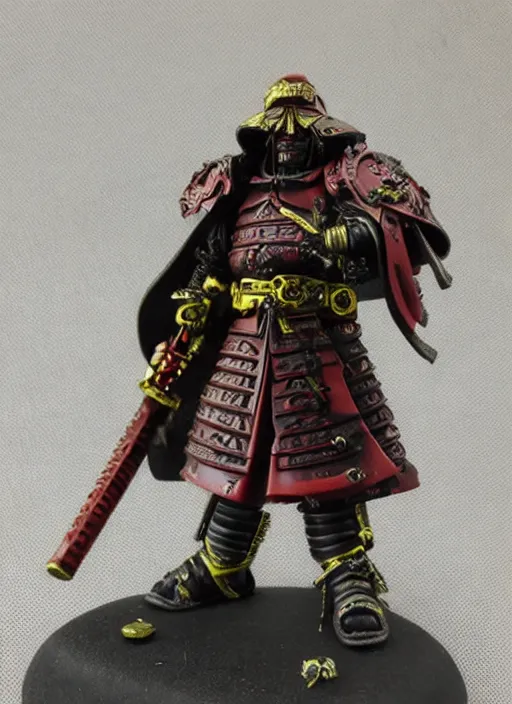 Image similar to 8 0 mm resin detailed miniature of a warhammer 4 0 k samurai with laser swords, product introduction photos, 4 k, full body,