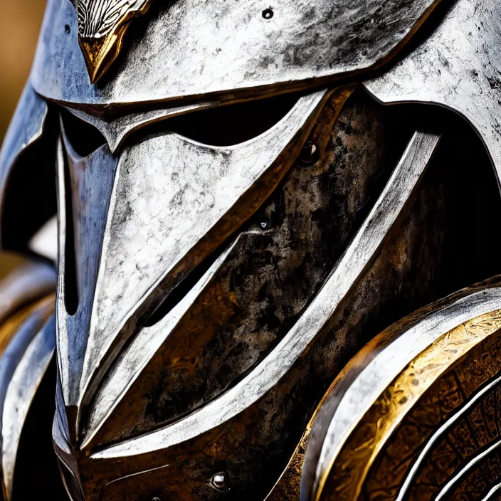 Image similar to photo of a warrior with metal pelican themed armour, highly detailed, 4 k, hdr, smooth, sharp focus, high resolution, award - winning photo