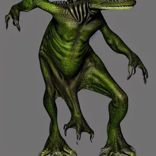 Image similar to erectus alien sentient race of reptiles, highly detailed