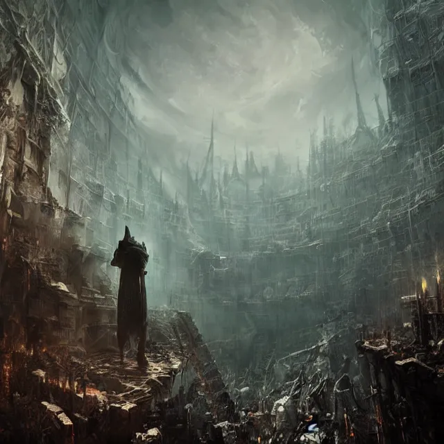 Image similar to joe biden political nightmare video game, first person view, dark souls style, intricate abstract, large environment, deviantart, by greg rutkowski, neutral colors