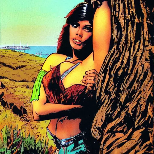 Prompt: a portrait of a character in a scenic environment by Deodato.