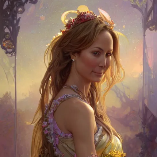 Prompt: a portrait of stacy keibler as a fairy, urban motifs, intricate, elegant, highly detailed, digital painting, trending on artstation, concept art, smooth sharp focus, illustration, art by artgerm and greg rutkowski alphonse mucha 8 k