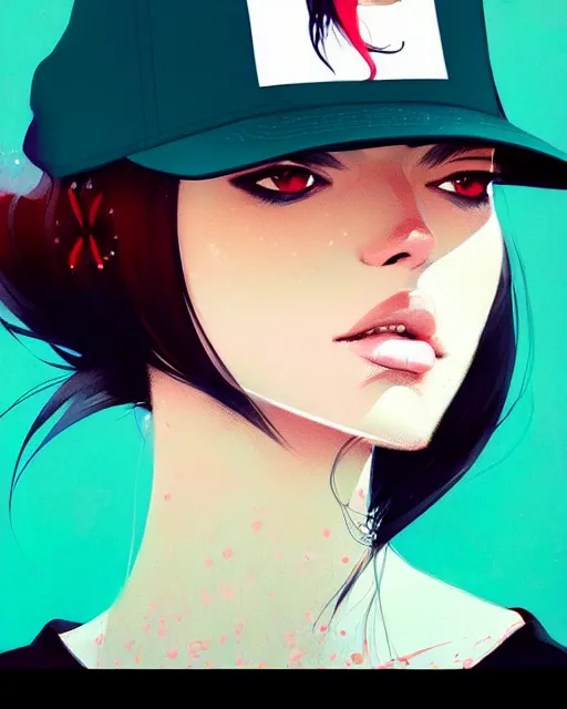 Image similar to a ultradetailed beautiful portrait panting of a stylish woman wearing a snapback, by conrad roset, greg rutkowski and makoto shinkai, trending on artstation