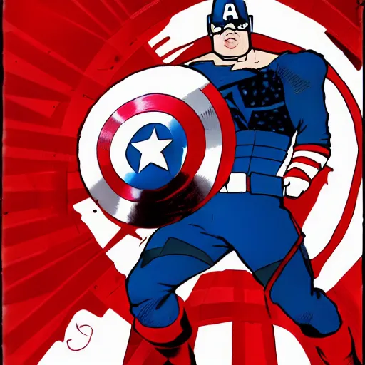 Image similar to captain america cut by a sword