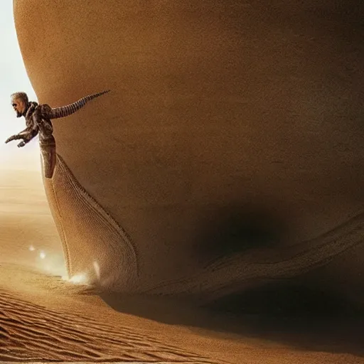 Prompt: still from dune ( 2 0 2 2 ) by denis villeneuve attack of a giant snake - n 9